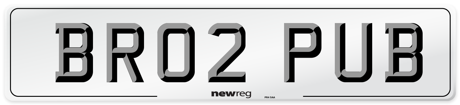 BR02 PUB Number Plate from New Reg